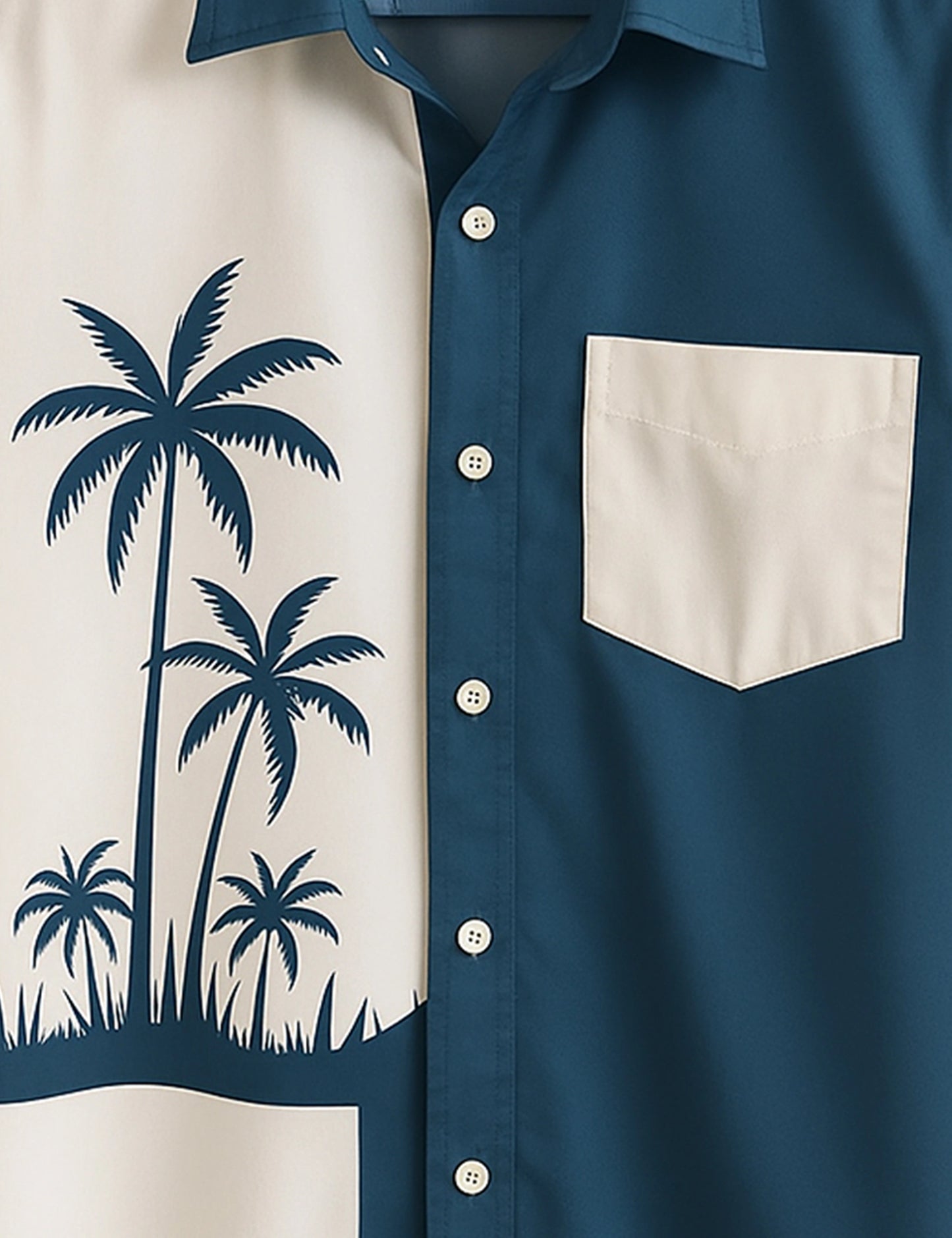 Men's Light Blue Palm Tree – Printed Half Sleeve Shirt - XPST