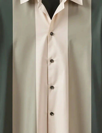 Men's Tri-Color Block Casual – Printed Half Sleeve Shirt - XPST