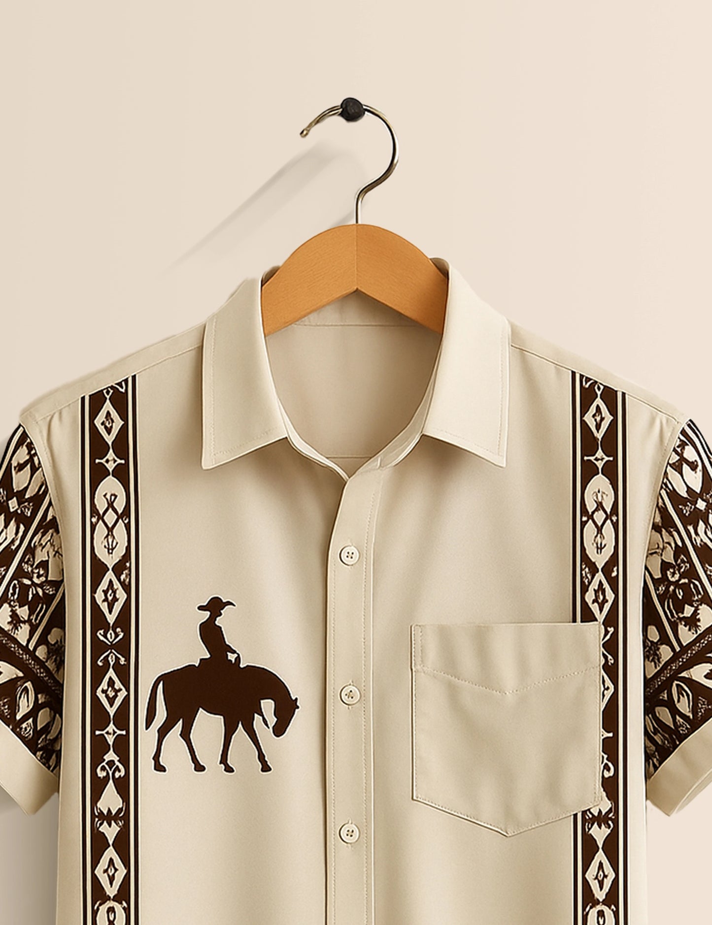 Men's Cowboy Silhouette Tribal – Printed Half Sleeve Shirt - XPST