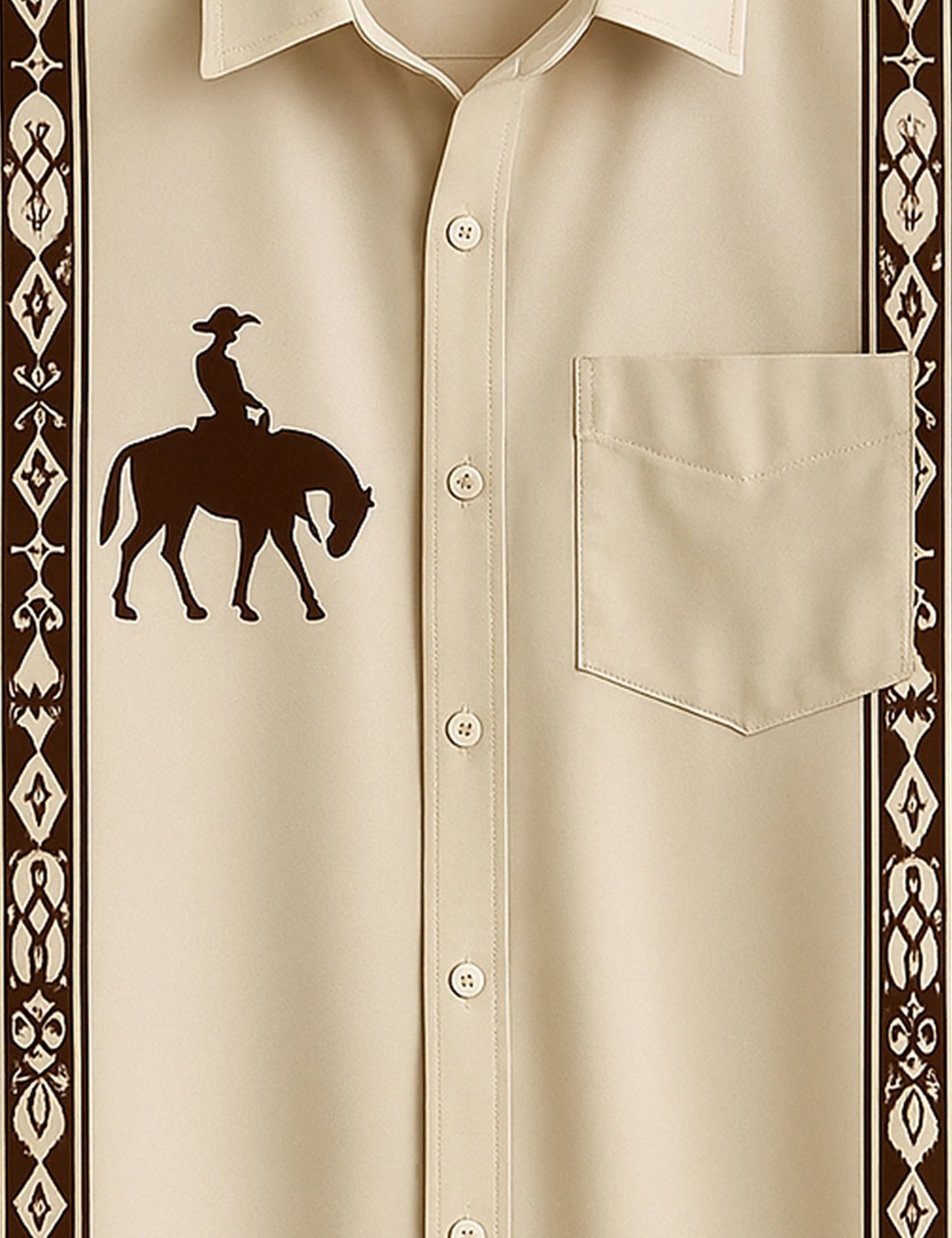 Men's Cowboy Silhouette Tribal – Printed Half Sleeve Shirt - XPST