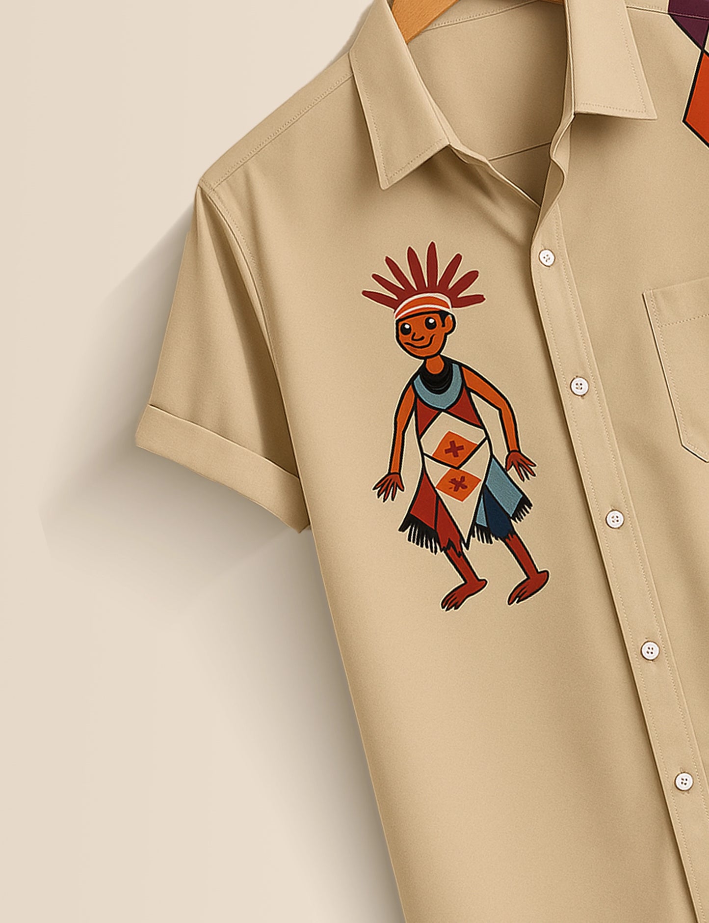 Men's Tribal Dancer Graphic – Printed Half Sleeve Shirt - XPST