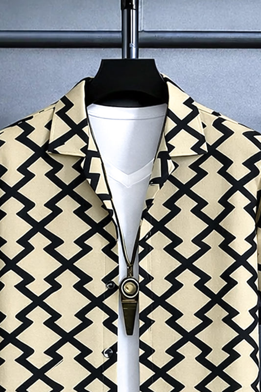 Classy Z Patten Men's Casual Half Sleeve Shirt and Full Pant Set - XPCRDF