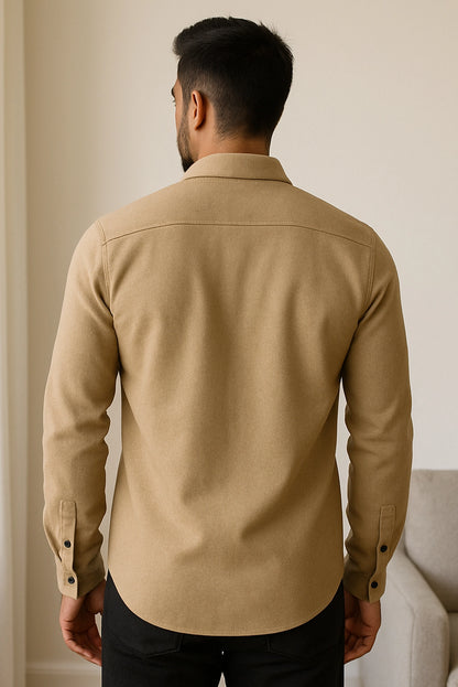 Men's Apricot Color Premium Full Sleeve Shirt