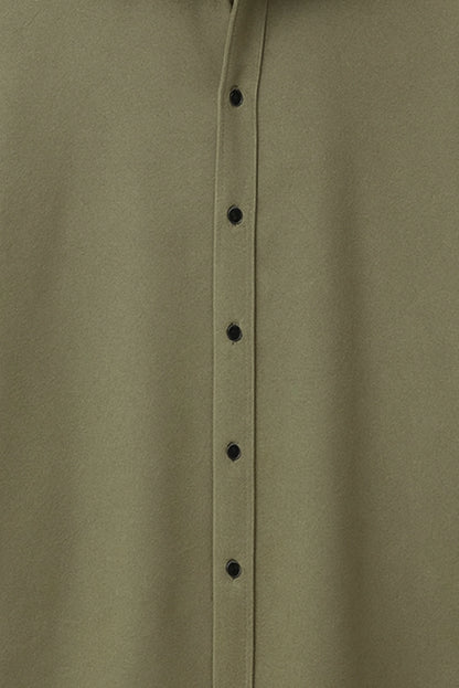 Men's Army Green Color Premium Full Sleeve Shirt