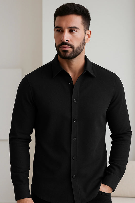 Men's Black Color Premium Full Sleeve Shirt