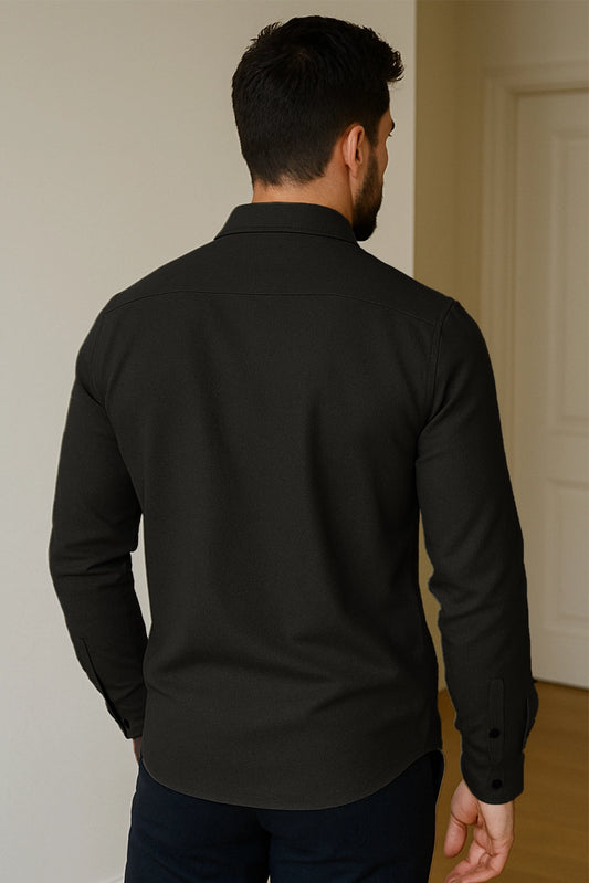 Men's Black Color Premium Full Sleeve Shirt - XPST