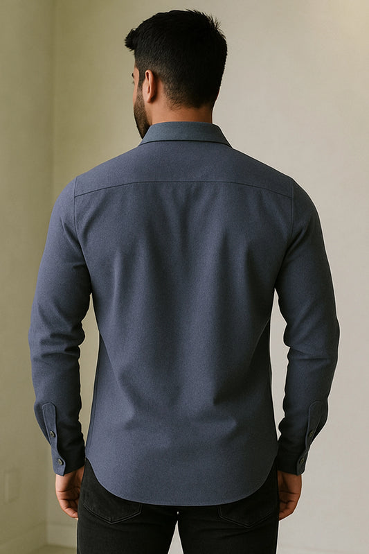 Men's Blue Color Premium Full Sleeve Shirt - XPST