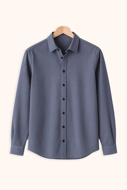 Men's Blue Color Premium Full Sleeve Shirt