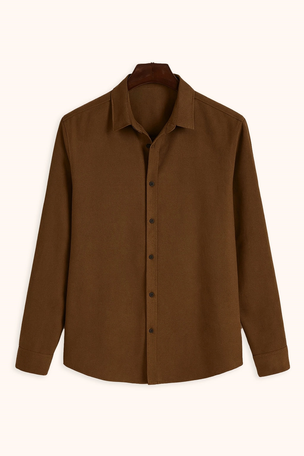 Men's Brown Color Premium Full Sleeve Shirt