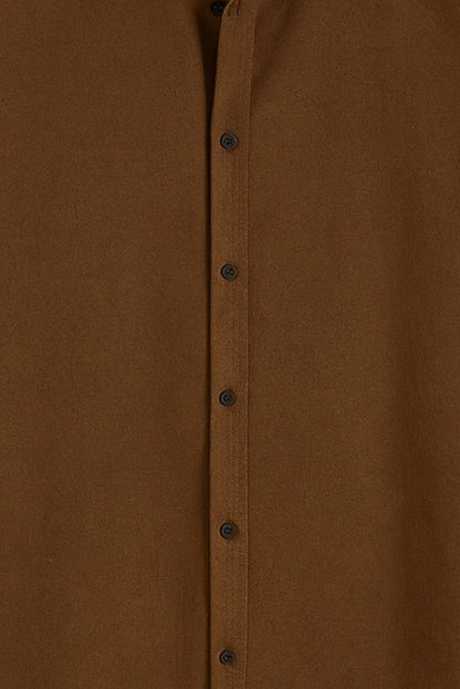 Men's Brown Color Premium Full Sleeve Shirt