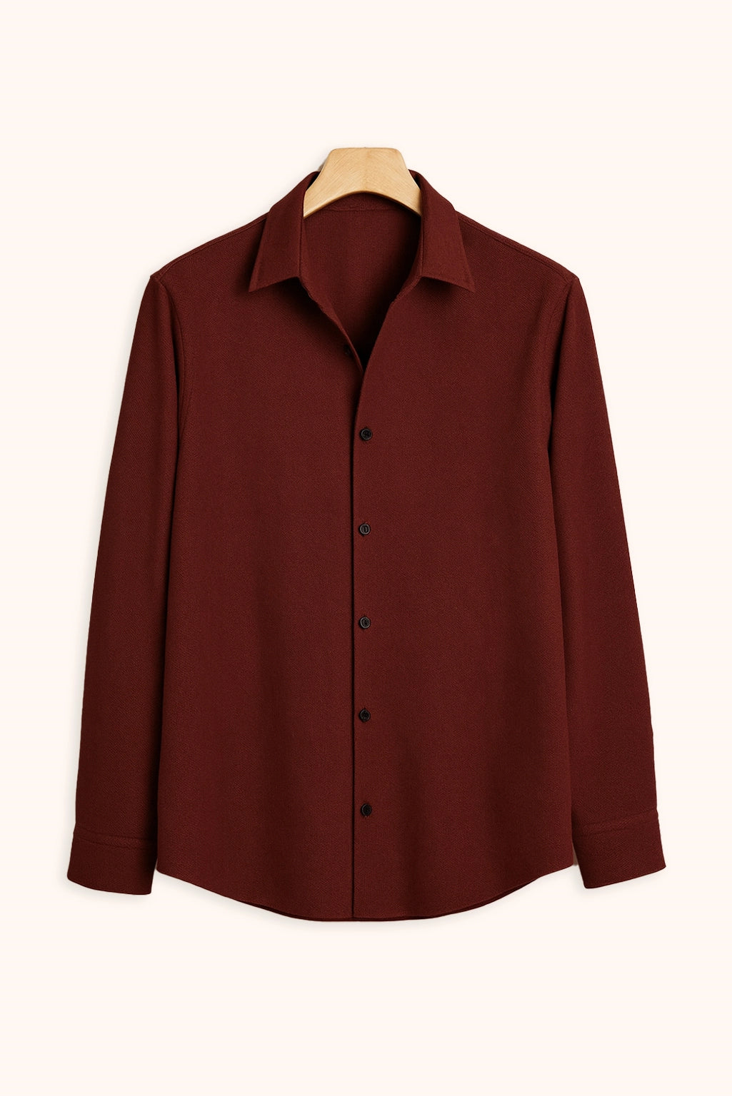 Men's Burgundy Color Premium Full Sleeve Shirt