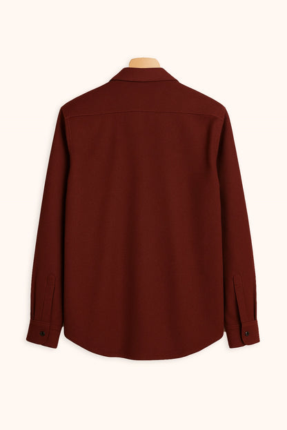 Men's Burgundy Color Premium Full Sleeve Shirt