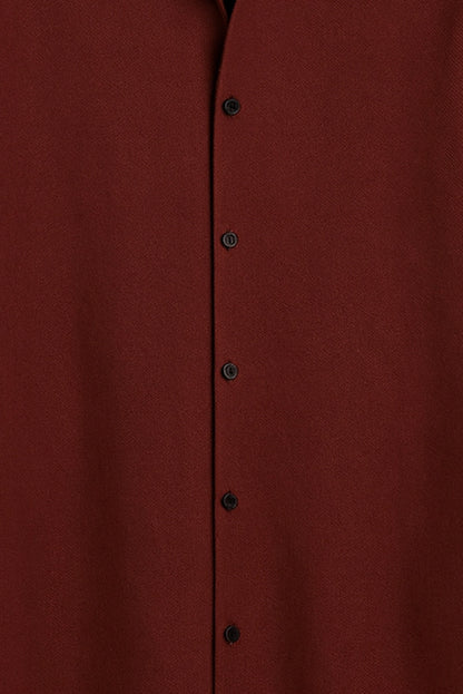 Men's Burgundy Color Premium Full Sleeve Shirt