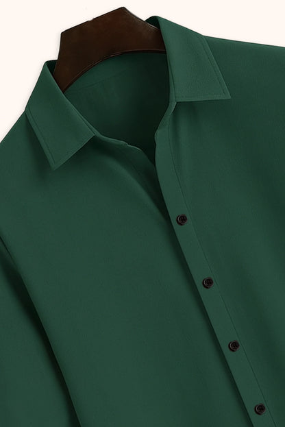 Men's Green Color Premium Full Sleeve Shirt