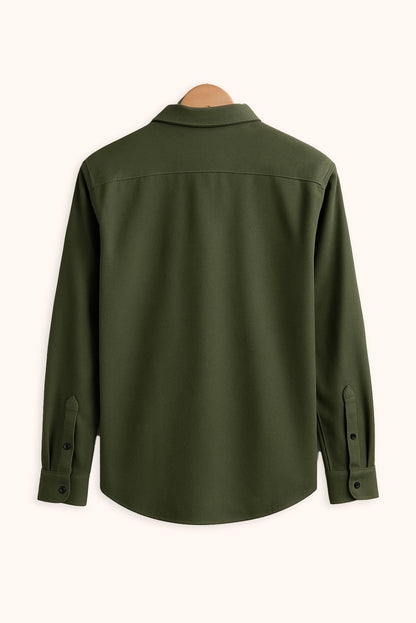 Men's Saga Green Color Premium Full Sleeve Shirt