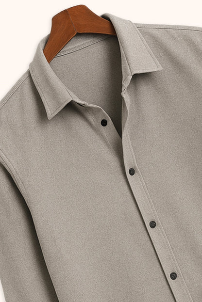 Men's Grey Color Premium Full Sleeve Shirt
