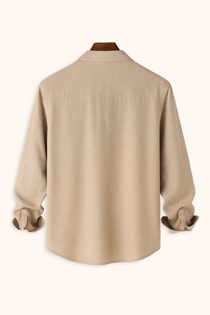 Men's Khaki Color Premium Full Sleeve Shirt
